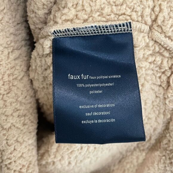 Tommy Hilfiger Tan Teddy Faux Fur Quarter Zip Pullover Sweater Women’s Size XS - Picture 4 of 6